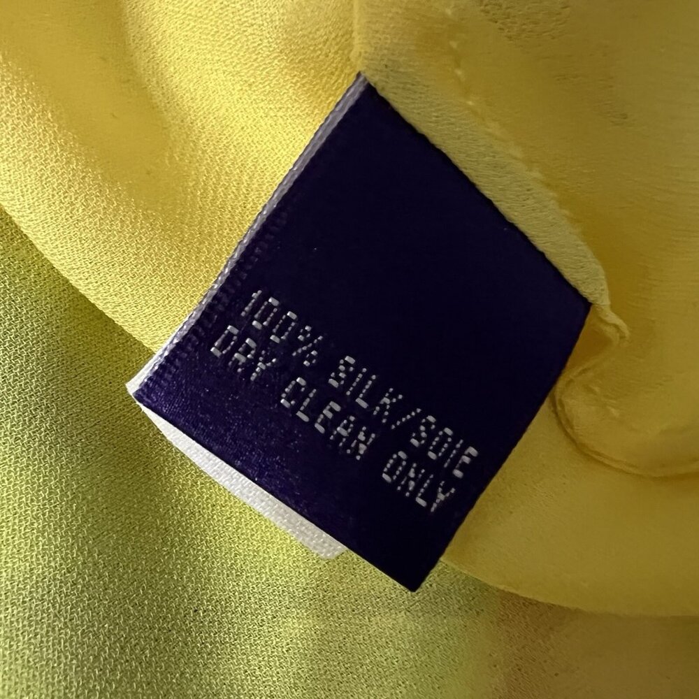 Ralph Lauren Purple Label Silk Floral Skirt Yellow Multi Size 6 - Picture 11 of 13